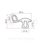 Профиль уплотнительный для откидного борта SAUER, ТЭП — изображение 2