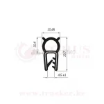Уплотнитель пазовый на металлическую кромку 19.7x10.45mm — изображение 3