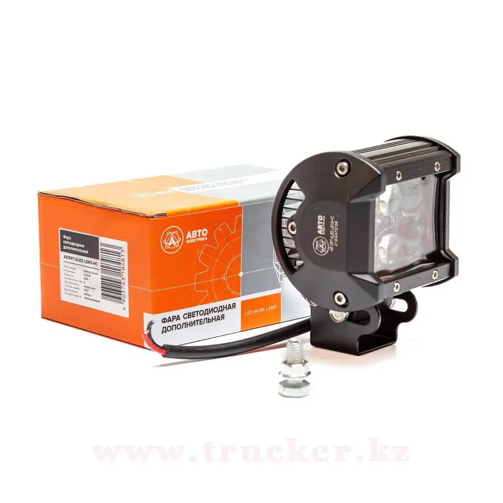 ae18rt-6led-lens-hc (01) Фара светодиодная дополнительная, прямоугольная 95х65х115, направленный свет, 6LED 18W, 10-30В — изображение 1