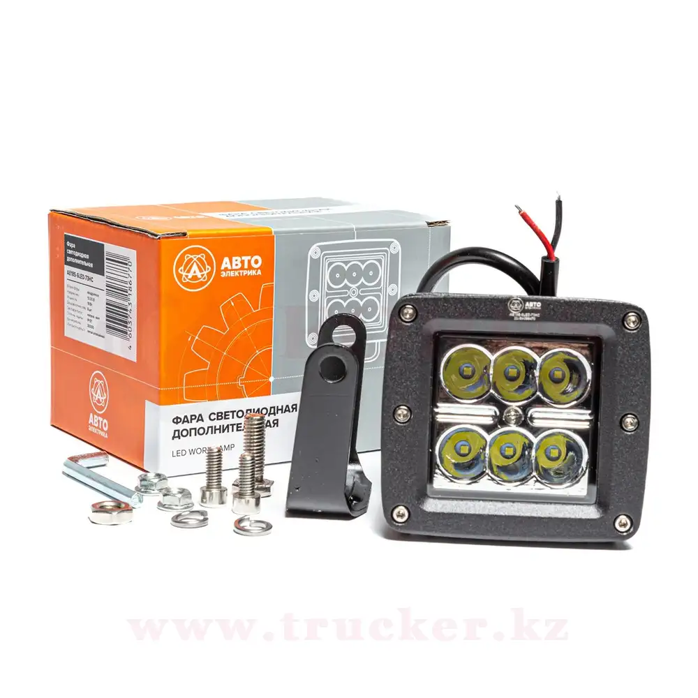 ae18s-6led-73hc (01) Фара светодиодная дополнительная, квадратная 80х73х75, направленный свет, 6LED 18W, 10-30В — изображение 1