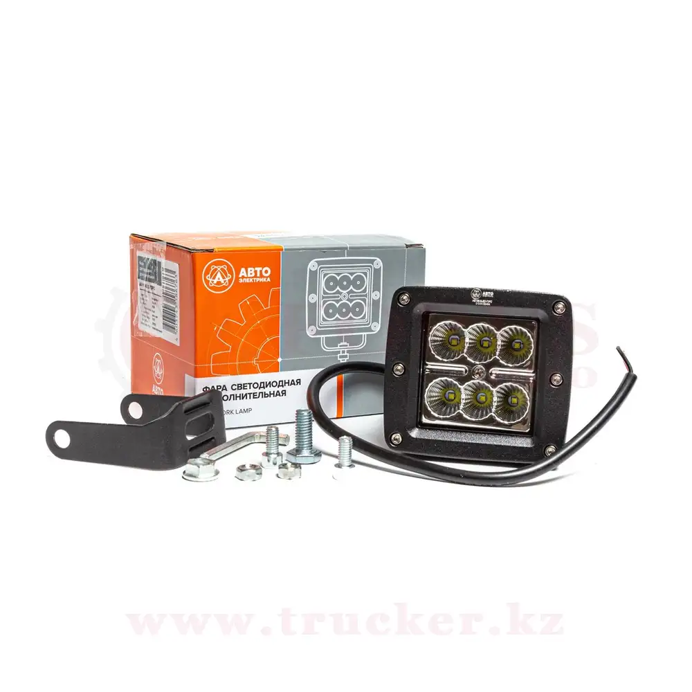 ae18s-6led-73pc (01) Фара светодиодная дополнительная, квадратная 80х73х75, рассеянный свет, 6LED 18W, 10-30В — изображение 1