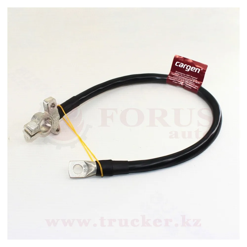 ax-61650 (01) Перемычка аккумуляторная L=500мм с клеммой литой "-", с наконечником 10мм, провод 50 кв.мм — изображение 1