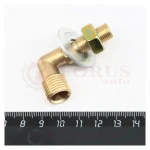 Угольник M14x10 с гайкой, латунь — изображение 2