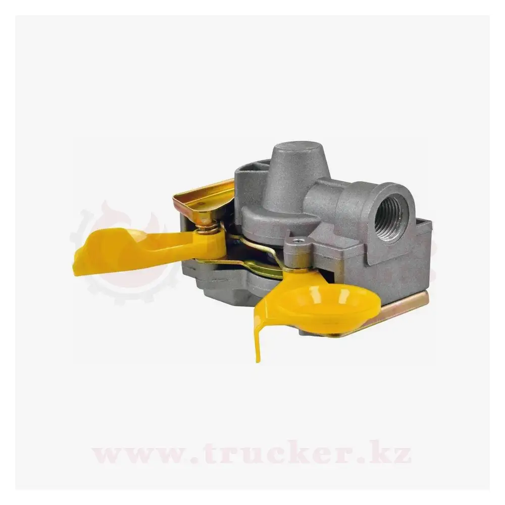 sk-6890010-01 (01) Головки соединительные прицепа ПАЛМ с клапаном и без клапана М22х1,5 жёлтая к-т из 2шт — изображение 1