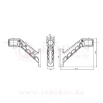 Рожок угловой длинный габаритный огонь передний-задний-боковой W48N WAS LOGO 12V/24V LED (неон) (2049NL/2049NP) — изображение 7